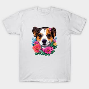 Dog With Flowers T-Shirt